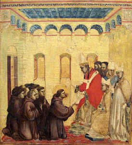 Pope Innocent III approving the statutes of the Order of the Franciscans